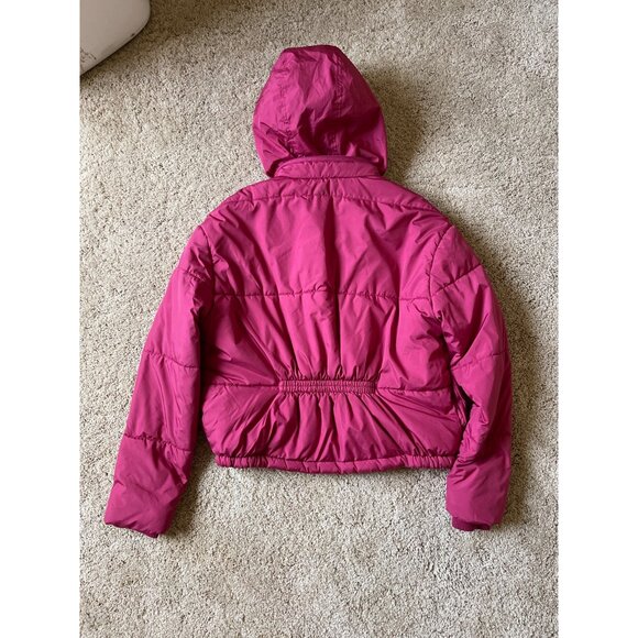 Cotton On Women's Pink Cropped Puffer Winter Jacket Size Medium 100% Polyester - Picture 4 of 4